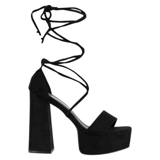 Foto 2 | Foto 2 | Sandalia Con Tacón Exterior Gamuza Color Negro Para Mujer De Rbcollection