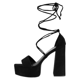 Foto 3 | Foto 3 | Sandalia Con Tacón Exterior Gamuza Color Negro Para Mujer De Rbcollection