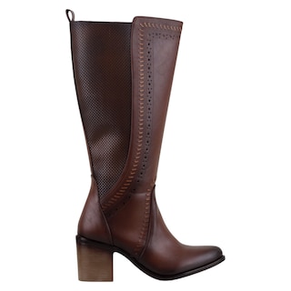 Foto 2 | Foto 2 | Botas Tipo Western Exterior Piel Vegana Color Café Para Mujer De Rbcollection