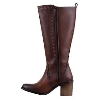 Foto 3 | Foto 3 | Botas Tipo Western Exterior Piel Vegana Color Café Para Mujer De Rbcollection