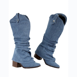 Foto 6 | Foto 6 | Bota Vaquera De Mezclilla Tacon Cuadrado Juvenil Moda Cowboy