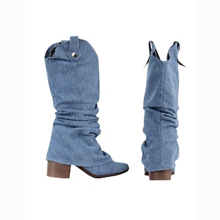 Foto 7 | Foto 7 | Bota Vaquera De Mezclilla Tacon Cuadrado Juvenil Moda Cowboy