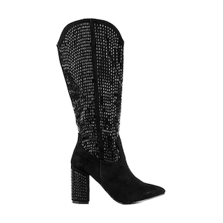 Foto 2 | Foto 2 | Bota Vaquera Tacón Brillos 9cm Para Mujer Walki Briana Negro