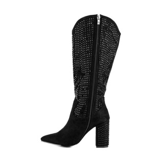 Foto 4 | Foto 4 | Bota Vaquera Tacón Brillos 9cm Para Mujer Walki Briana Negro
