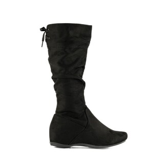 Foto 1 | Foto 1 | Bota Media Alta Flat Clásica Casual De Mujer Walki Lidia Negro
