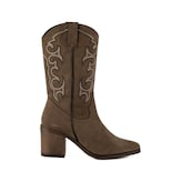 Bota Vaquera Tacón Moda 7cm Para Mujer Walki Josefina Cafe