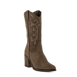 Foto 2 | Foto 2 | Bota Vaquera Tacón Moda 7cm Para Mujer Walki Josefina Cafe