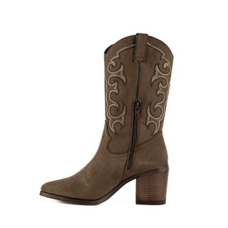 Foto 3 | Foto 3 | Bota Vaquera Tacón Moda 7cm Para Mujer Walki Josefina Cafe
