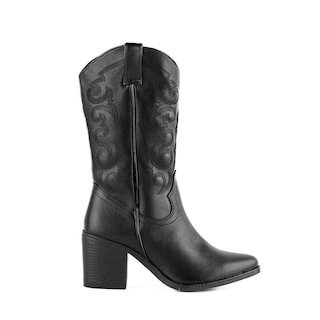 Foto 1 | Foto 1 | Bota Vaquera Tacón Moda 7cm Para Mujer Walki Josefina Negro