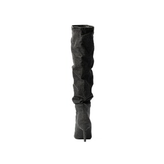 Foto 3 | Foto 3 | Bota Alta Puntal Mezclilla Moda 8cm Para Mujer Walki Raquel Negro