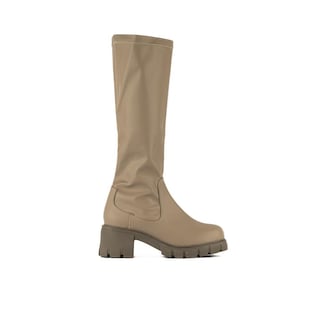 Foto 1 | Foto 1 | Bota Alta Combat Militar Elástica 5cm Para Mujer Walki Mara Cafe