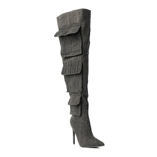 Foto 5 | Foto 5 | Bota Alta Moda Puntal Mezclilla 11cm De Mujer Walki Lorenza Negro