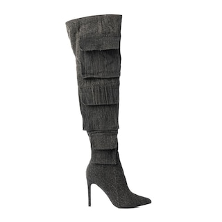 Foto 1 | Foto 1 | Bota Alta Moda Puntal Mezclilla 11cm De Mujer Walki Lorenza Negro