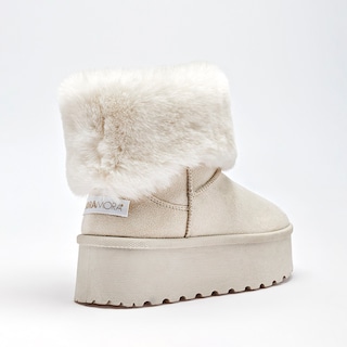 Foto 3 | Foto 3 | Moramora Bota Para Mujer Beige Blanco