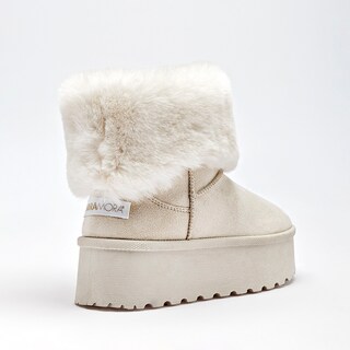 Foto 3 | Foto 3 | Moramora Bota Para Mujer Beige Blanco