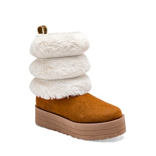 Foto 1 | Foto 1 | Rojo Cereza Bota Con Peluche Para Mujer Camel Beige