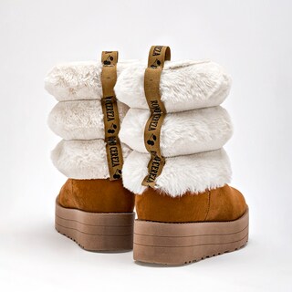 Foto 5 | Foto 5 | Rojo Cereza Bota Con Peluche Para Mujer Camel Beige