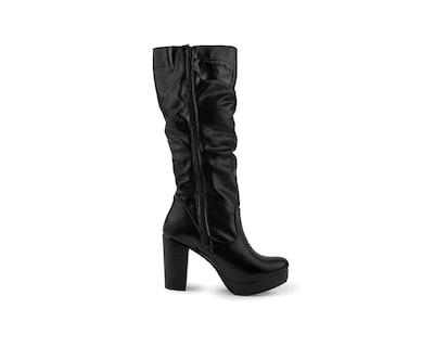 Foto 3 | Foto 3 | Bota Color Negro Plisado Material Sintetico