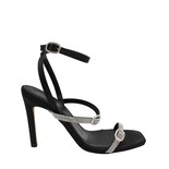 Sandalia De Tacón De Fiesta Con Tiras De Pedrería Y Punta Cuadrada Samantha