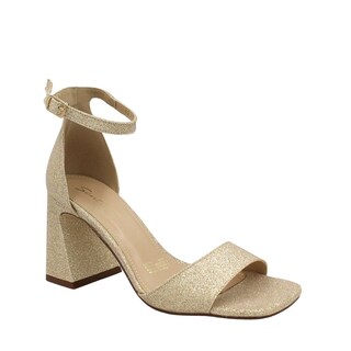 Foto 2 | Foto 2 | Sandalia De Tacón Ancho De Fiesta Brillosa Con Punta Cuadrada Raquel