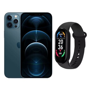 Foto 1 | Foto 1 | iPhone 12 Pro Max 128gb Azul Reacondicionado Grado A+Smartwatch Negro
