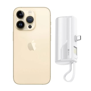 Foto 1 | Foto 1 | Iphone 14 Pro 128gb Dorado E-sim Reacondicionado + Mini Batería Portátil