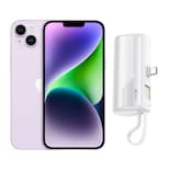 Iphone 14 128gb Lila E-sim Reacondicionado + Mini Batería Portátil