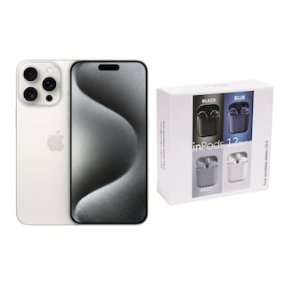 Foto 1 | Foto 1 | iPhone 15 Pro 128gb Blanco Chip Reacondicionado + Audífonos Genéricos