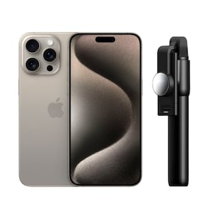 Foto 1 | Foto 1 | Iphone 15 Pro Max 256gb Natural Chip Reacondicionado + Baston Bluetooth