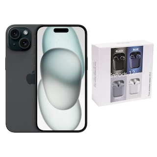 Foto 1 | Foto 1 | Iphone 15 Plus 128gb Negro Chip Reacondicionado + Audífonos Genéricos