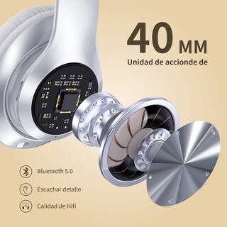Foto 5 | Foto 5 | Audífonos De Diadema Inalámbricos Bluetooth Lab.g Plata