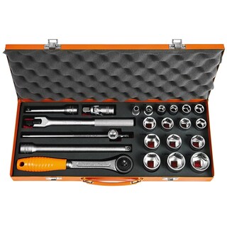 Foto 1 | Foto 1 | Estuche de Dados Hexagonales y Accesorios Tramontina Pro 1/2 Pulg 22 Piezas