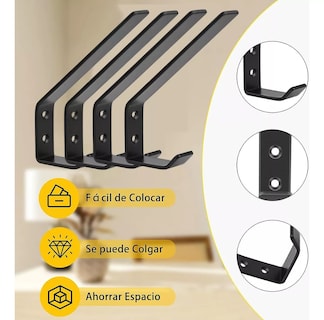Foto 3 | Foto 3 | Ganchos para Pared Belug Negro 10 Unidades