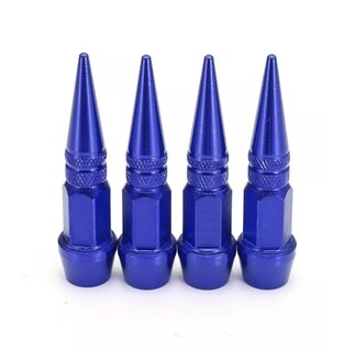 Foto 1 | Foto 1 | 4pzs Picos Pivote Cubre Válvula Alumini 4.5cm Auto Moto Bici Azul