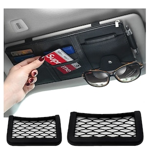 Foto 2 | Foto 2 | Bolsa Organizadora De Cuero Para Visera De Coche Multiusos