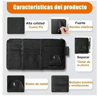 Foto 4 | Foto 4 | Bolsa Organizadora De Cuero Para Visera De Coche Multiusos