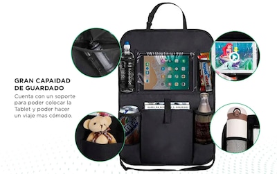 Foto 5 | Foto 5 | Organizador Asiento Trasero Para Auto Tablet Celular Botella Color Negro