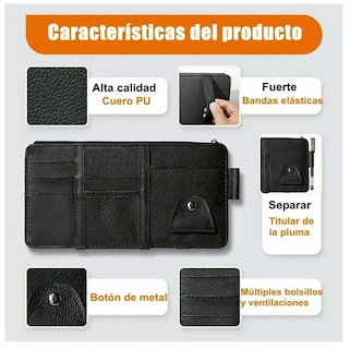 Foto 5 | Foto 5 | Organizador De Visera Coche Bolsa Cuero Multiusos De Tarjeta