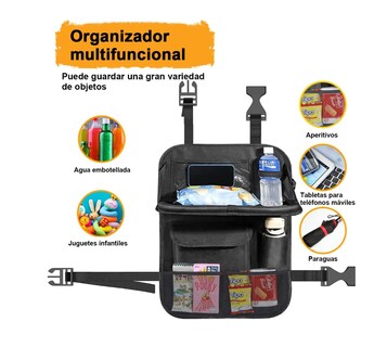 Foto 2 | Foto 2 | Organizador Para Asiento Trasero Auto Coche Mesa Bolsa 2 Pzs