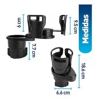 Foto 3 | Foto 3 | Organizador Portavasos Automóvil Bebidas Universal Ajustable Eo Safe Imports Esi-12313 Negro