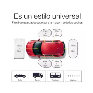 Foto 3 | Foto 3 | Parasoles Set de Ventanillas y Parabrisas para Coche Eo Safe Imports Esi-9032 Multicolor 6 Piezas