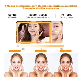 Foto 2 | Foto 2 | Espejo De Maquillaje De Visera De Coche Con 3 Modos Luz Led