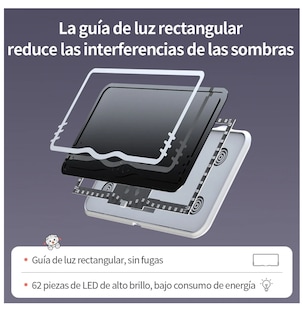 Foto 3 | Foto 3 | Espejo De Maquillaje Parasole Para Coche Con 3 Modos Luz Led