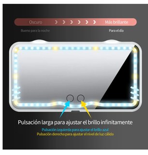 Foto 4 | Foto 4 | Espejo De Maquillaje Parasole Para Coche Con 3 Modos Luz Led