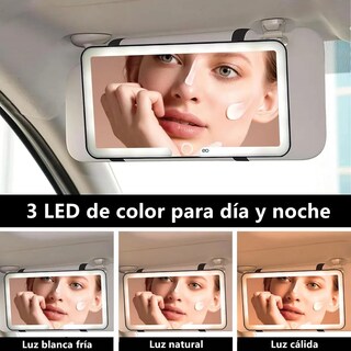 Foto 3 | Foto 3 | Espejo Maquillaje Visera Coche Led Recargable 3 Modos Eo Safe Imports Esi-19985 Blanco