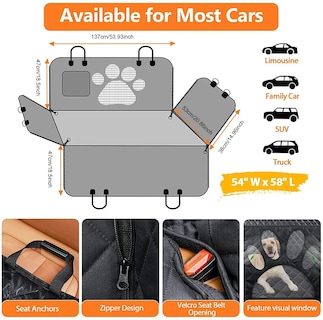 Foto 3 | Foto 3 | Funda Impermeable Malubero Cubre Asiento para Mascotas Perro de Auto color Gris