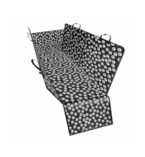 Foto 1 | Foto 1 | Funda Impermeable para Asiento de Auto de Mascota Negro con Huellas Blancas