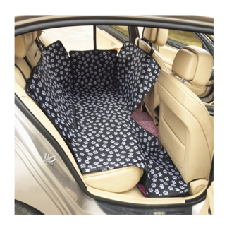 Foto 3 | Foto 3 | Funda Impermeable para Asiento de Auto de Mascota Negro con Huellas Blancas