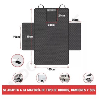 Foto 2 | Foto 2 | Cubre Cajuela Asientos Mascotas Auto Funda Impermeable Eo Safe Imports Esi-15217 Negro