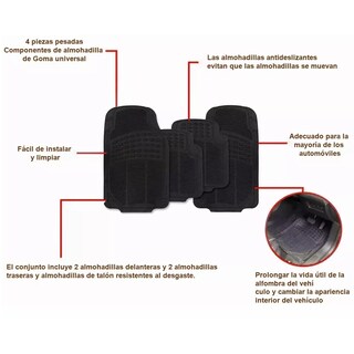 Foto 2 | Foto 2 | Juego de Tapetes Eo Safe Imports Esi4813 para Auto color Negro 4 Piezas